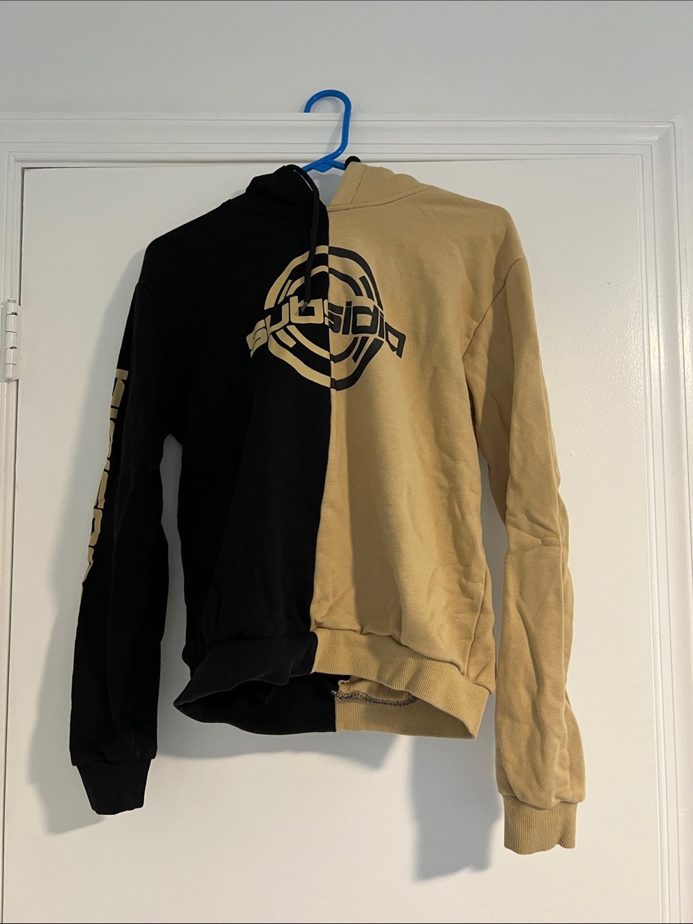 Subsidia Split Black and Tan Graphic Crewneck Excision Rave - Picture 3 of 11